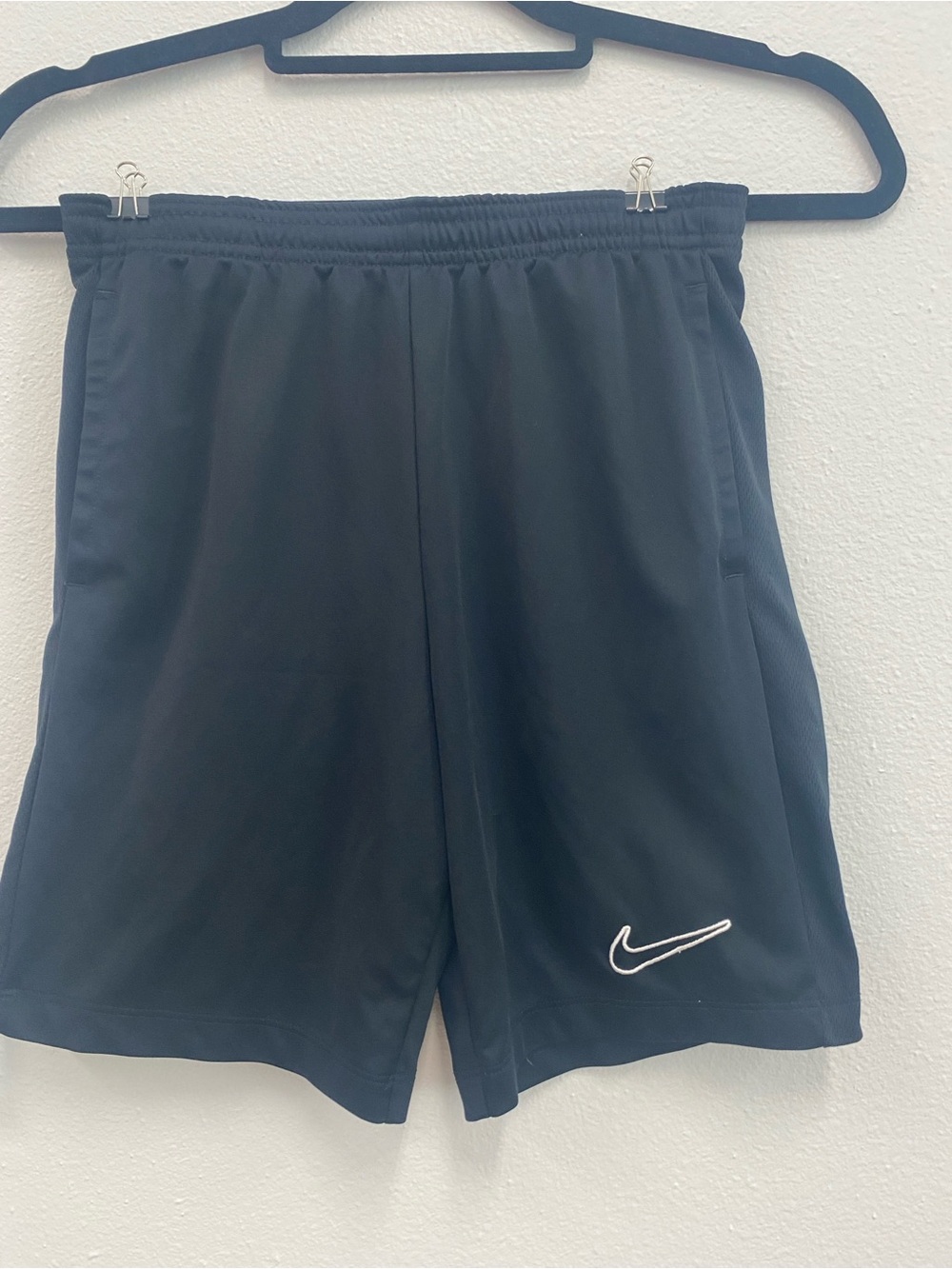 Nike Boy’s Black Athletic Shorts with White Swoosh
